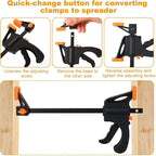 12 Pack 4 Inch Bar Clamps for Woodworking Quick Grip Clamps Trigger Clamp One - Image 4