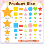3240Pcs Foam Stickers Foam Shape Stickers Colorful Self Adhesive, 8 Colors - Image 2