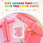 Tintnut Light Pink Neon Heat Transfer Vinyl, easy cut & weed, stretch washable - Image 3