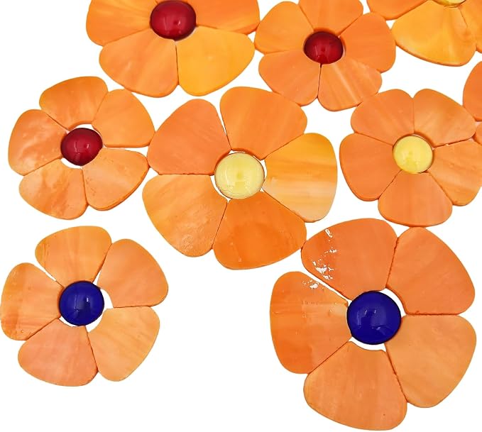 Esweny 12 Flower Stained Glass Mosaic Tiles - Image 6