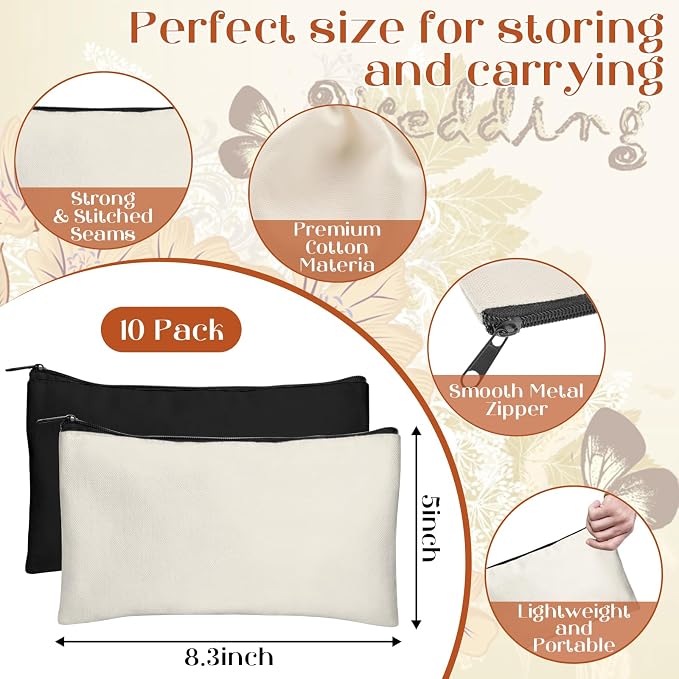 Legigo Blank Canvas Bag Zipper Pouch Makeup Bags Bulk - Image 2