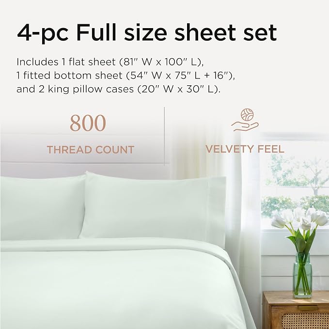 Threadmill Full Size Sheets | 800 Thread Count Bed Sheets - Image 2