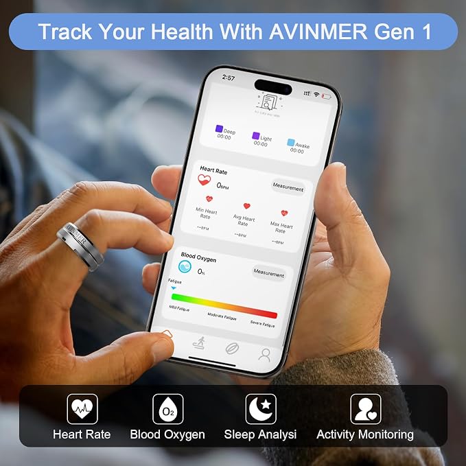 Gen 1 Smart Ring for Health Tracking, Non-Standard Ring Sizing, Compatible Gen - Image 3