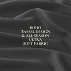 Andency Comforter Oversized King Dark Grey 120x98, 3 Pieces Boho Winter - Image 9