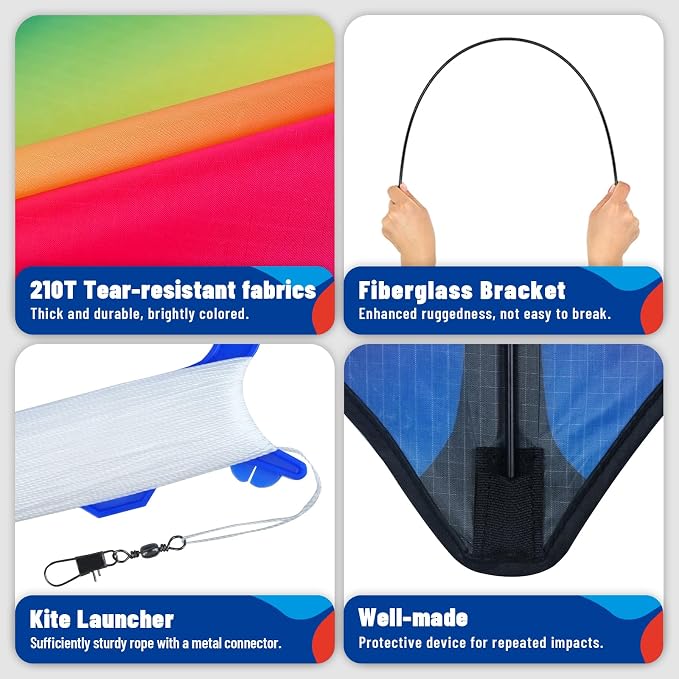SGftre Delta Kite Two Set for Kids and Adults, Ideal Kids Kite and Adult Kites - Image 4