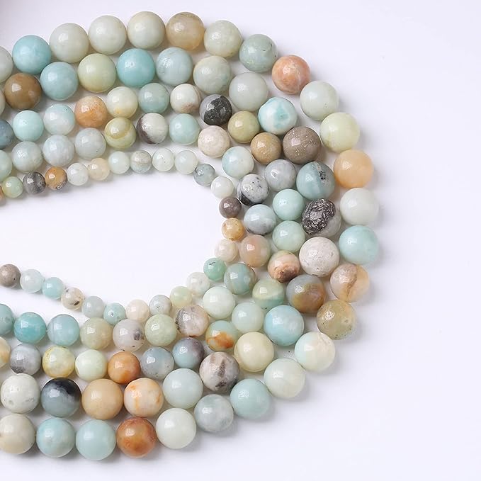 4mm 90pcs Natural Stone Beads Colorful Amazonite Gemstone Round Loose Beads - Image 3