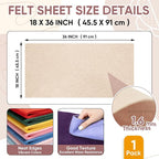 Soft Felt Fabric Sheet 18" x 36", 1.6mm Acrylic Craft Felt, Large Precut Sheet - Image 2