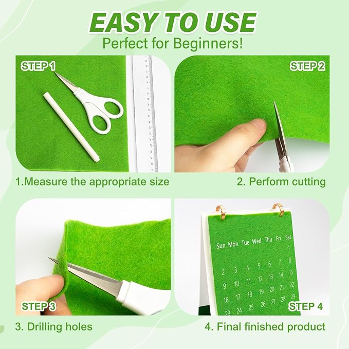 XSEINO 13 Rolls Green Felt Fabric, Fit - Image 3