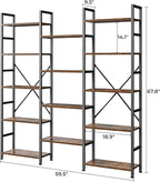 SUPERJARE Triple Bookshelf, Bookcase - Image 3