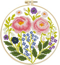 Zhenqing Pink Floral Cross Stitch Kit by ZhenqingHomeFlagship