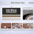 Large Stiff Felt Sheets 8"x35" – 12 Assorted Colors Felt Fabric Bundle Pack - Image 3