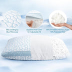 QUTOOL Cooling Pillows for Hot Sleeping, Shredded Memory Foam Pillows Queen - Image 4