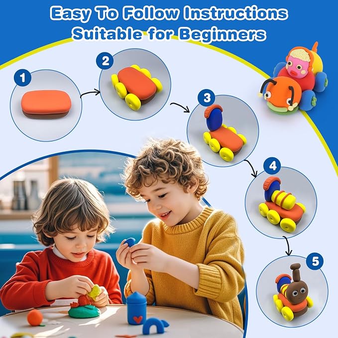 Ixiaoyoo Air Dry Clay, 64 Colors Foam Modeling Clay - Image 8