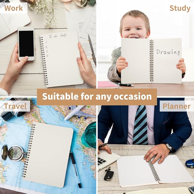 6 Pack Unlined Spiral Notebook for Work - Image 6