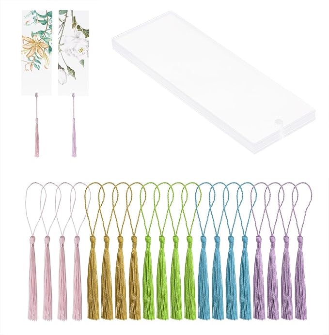 Blank Clear Acrylic Bookmakrs 20Pcs Plastic Craft Transparent Acrylic Bookmakrs by PENTA+ANGEL