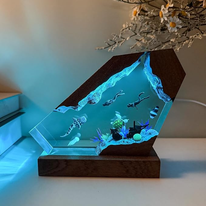 Whale Shark Resin Lamp, Handmade Resin Night Light - Image 9