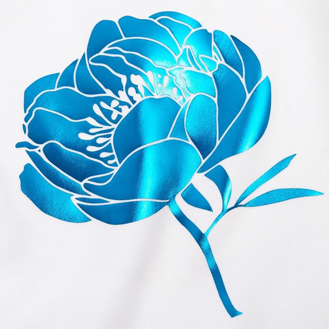 VINYL FROG Blue Metallic Foil Heat Transfer Vinyl 12" x5ft Blue HTV Vinyl Roll - Image 7