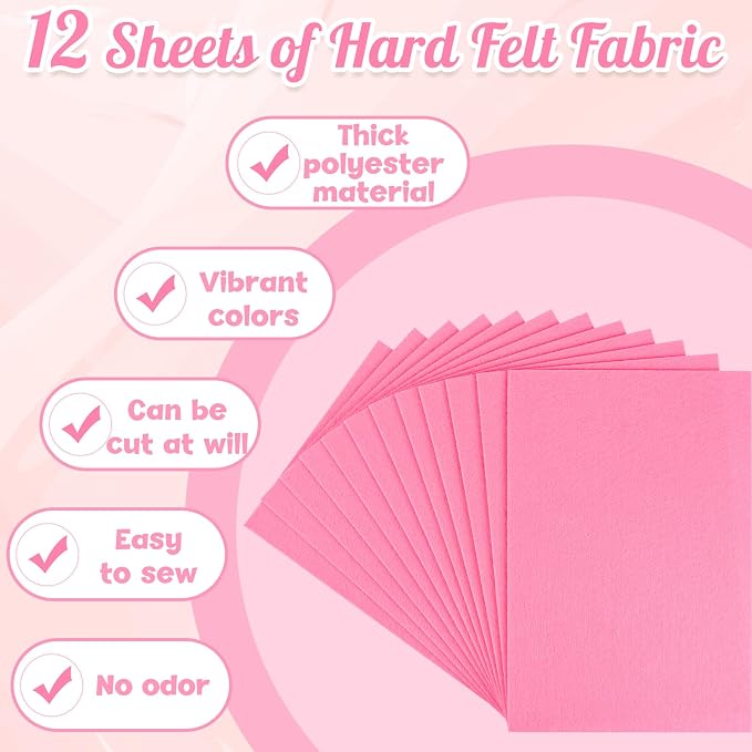 NEBURORA 12 Pcs 2mm Thick Stiff Felt Sheets - Image 5