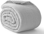 100% Cotton Muslin Blanket 50" x 60", Breathable and Lightweight Cotton Throw by Kozyhvn