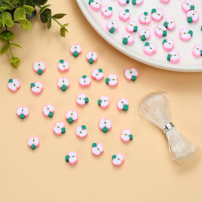 100pcs Apple Polymer Clay Spacer Beads - Image 2