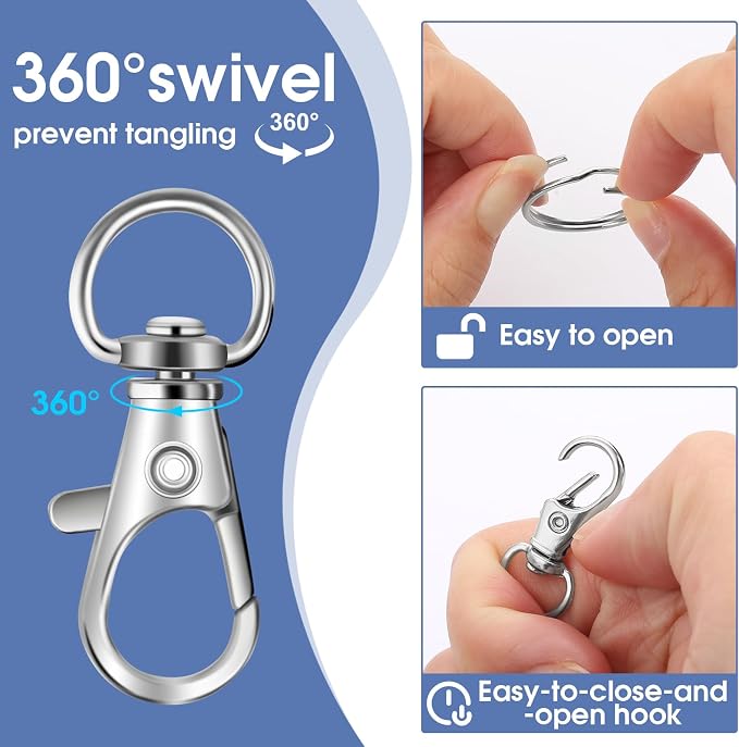 50 PCS in 25 Sets, Metal Swivel Lobster Claw Clasps, Keychain Clip - Image 3
