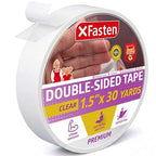 XFasten Double Sided Tape Clear, 1.5-Inch by 30-Yards, Single Roll Ideal as a by XFasten