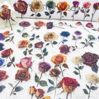 50PCS Vintage Dried Rose Stickers – Clear Waterproof Flower Botanical Scrapbook - Image 4