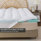Memory Foam Mattress Topper 2inch+2inch Queen Size, Pressure-Relieving Bed - Image 6