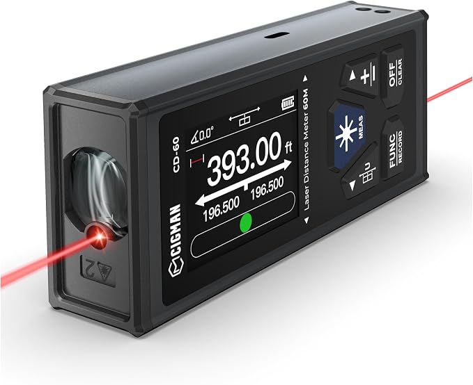 CIGMAN Dual Laser Distance Meter 393ft/120M Bilateral Laser Measurement Tool by CIGMAN