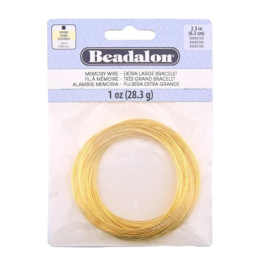 Beadalon Carbon Steel Memory Wire, X-Large Bracelet, 1 oz, Approx. 62 coils by Beadalon