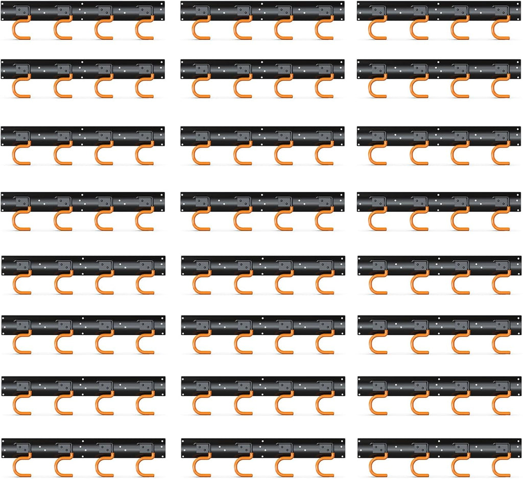 3-H 24×16" All Metal Garden Tool Organizer, Garage Tool Organizer, Broom Holder Wall Mount for Garage, Shed, Garden, Basement Hanging and Organizing Rake, Mop, Shovel, Hose