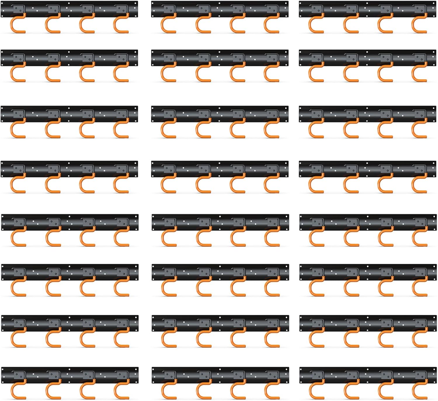 3-H 24×16" All Metal Garden Tool Organizer, Garage Tool Organizer, Broom Holder Wall Mount for Garage, Shed, Garden, Basement Hanging and Organizing Rake, Mop, Shovel, Hose