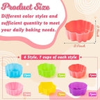 R HORSE 42 Pack Silicone Molds Cupcake 2 Inch Mini Size Multi Flower-Shaped - Image 3