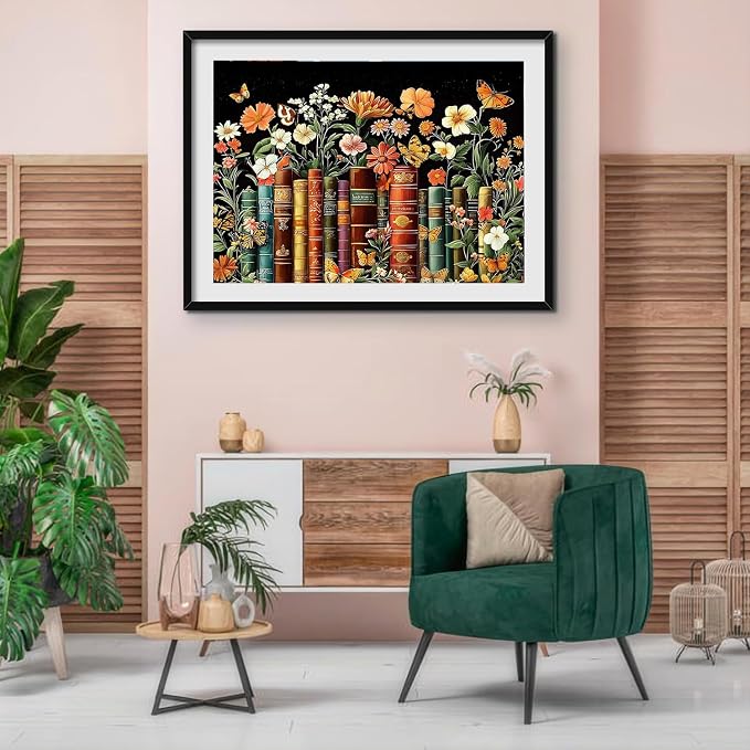 EIBEILI Diamond Art Kits for Adults-Book Flower Diamond Painting Wall Art | - Image 3