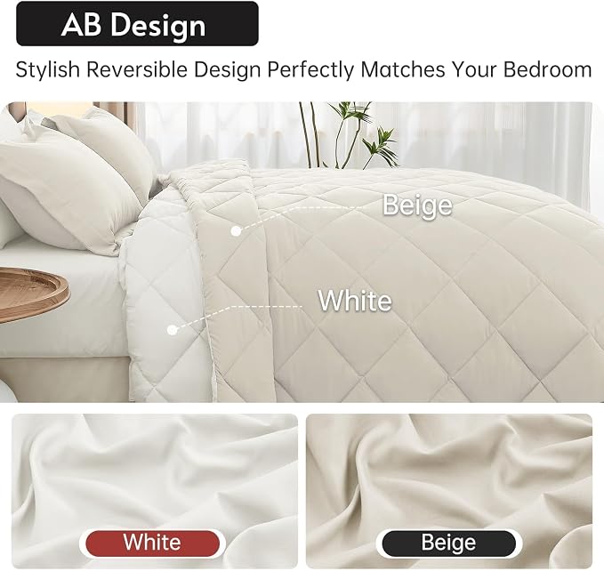 MUXHOMO 7 Pieces Full Comforter Set, Reversible Bed in a Bag Full Size - Image 3