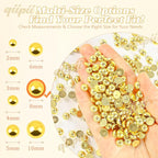 qiipii 380PCS 8mm Shiny Gold Round Half Round Pearls - Image 3