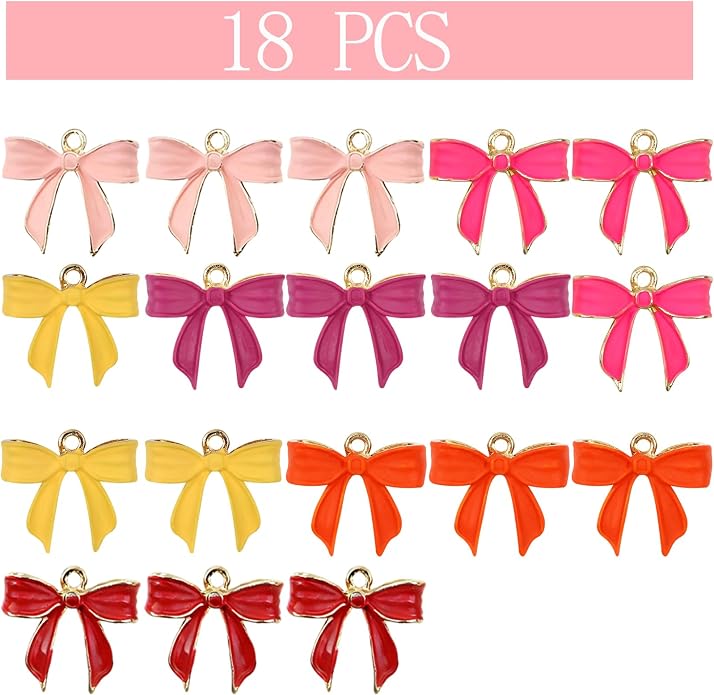 Bow Charms for Bracelet Jewelry Making Cute Bracelet Charms | 18Pcs, Bow Charms - Image 2