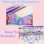 Holographic Heat Transfer Vinyl 10.5IN x 6FT Rainbow HTV Iron on Vinyl - Image 7