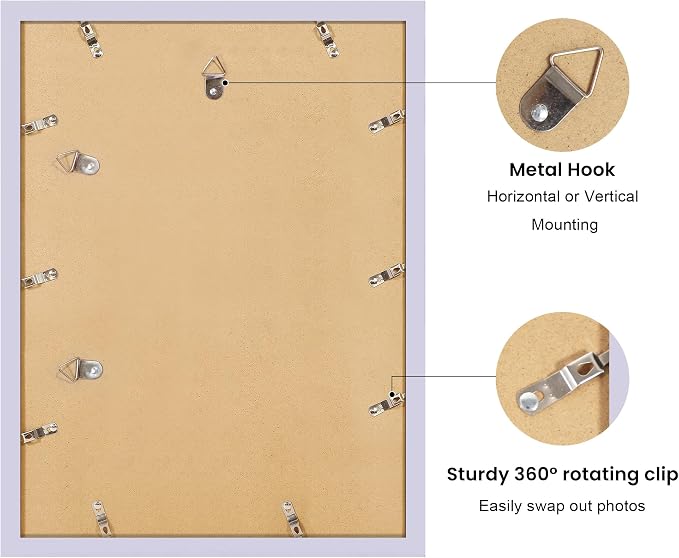 12x16 Picture Frame with Wavy Mat, Wooden Real Glass 12 x 16 Photo Frame - Image 4