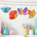 JULEASEL DIY Mirror Mosaic Butterfly Art Craft Kit Girls Toy Gift - Image 4