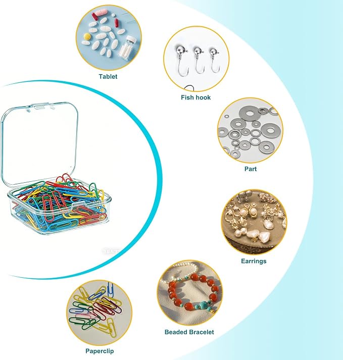 Bead Organizer Box 8-Piece Small Beads Storage Cases and Plastic Container - Image 7