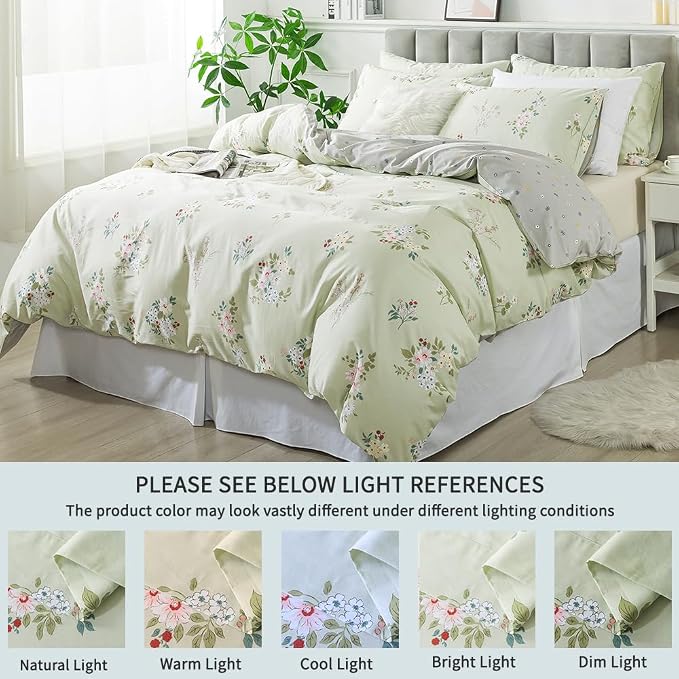 FADFAY Floral Duvet Cover Set Twin XL 100% Cotton College Bedding Vintage - Image 5