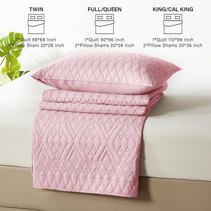 akkialla King/Cal King Quilt Set, Boho Geometric Pattern, Soft All-Season - Image 7