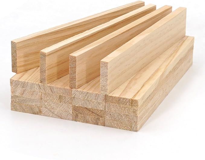 Wood Strips Slats for Wall, Square Wooden Dowels for Crafts 1/4"x 1" x 6" by Unknown