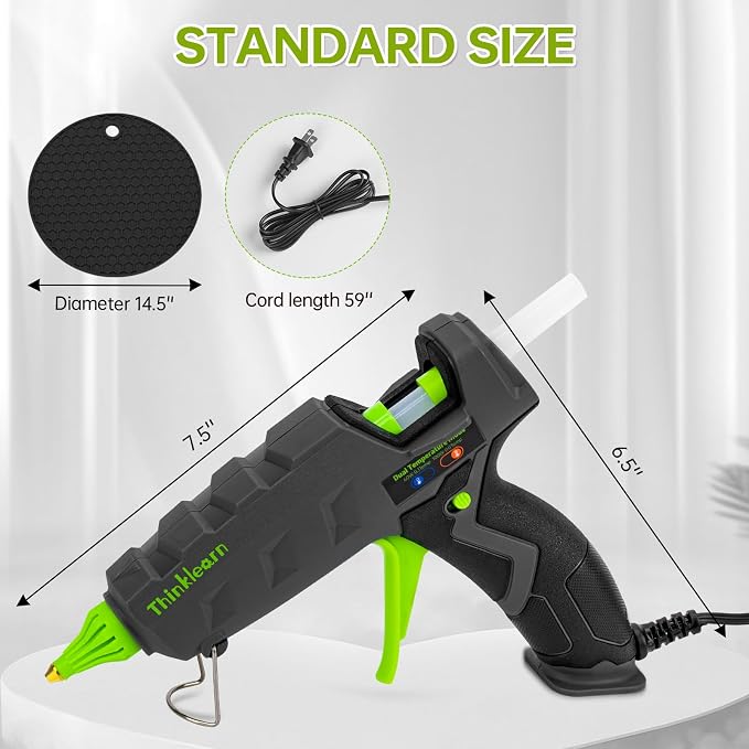 THINKLEARN Hot Glue Gun, Full Size, 60/100W Dual Power | Heavy Duty Glue Gun - Image 7
