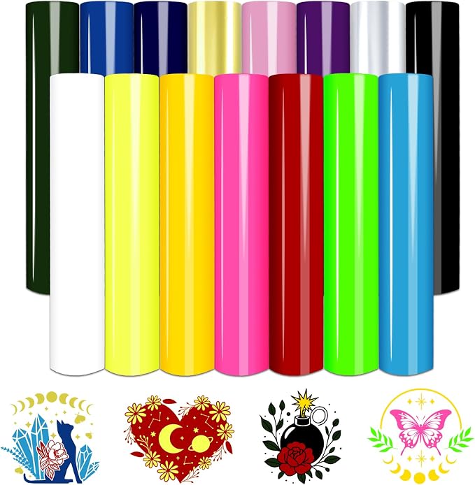 Tintnut Classic Color Heat Transfer Vinyl, 15 Sheets 12"x10" Iron on Vinyl | by Tintnut