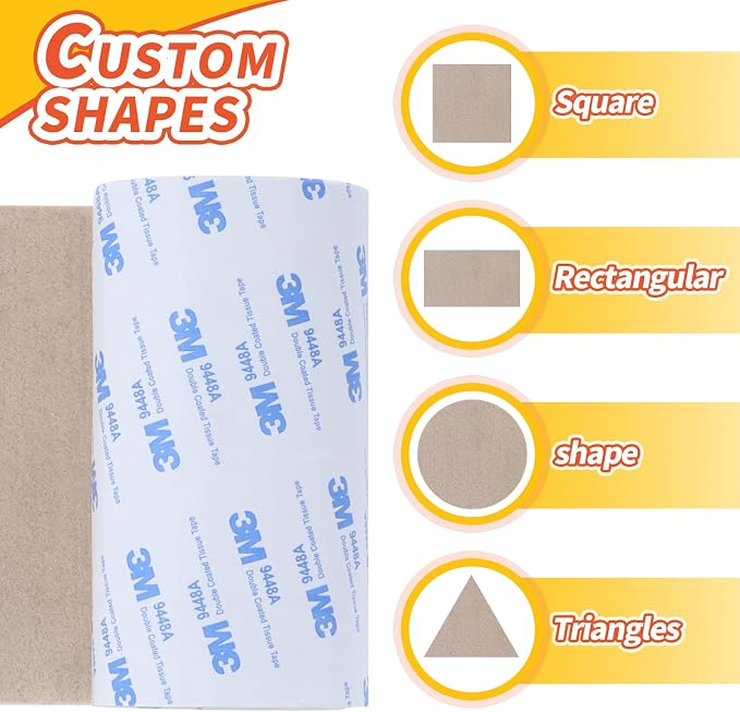 VOCOMO Felt Furniture Pads, Heavy Duty Felts Strip Roll - Image 3