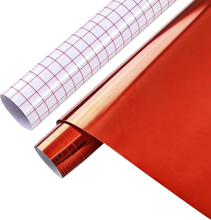 Tintnut Holographic Permanent Vinyl Roll 12in x 5ft Red Adhesive Vinyl | Solid by Tintnut