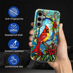for Samsung Galaxy S25 FE Case, Stained Glass Cardinal Bird Pattern Glossy 2 in - Image 5