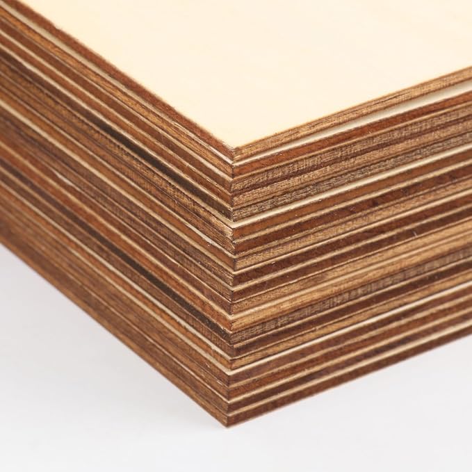 100 Pcs 5 Inch Wood Squares for Crafts, 1/8 inch Thick Plywood Wooden Sheets - Image 3